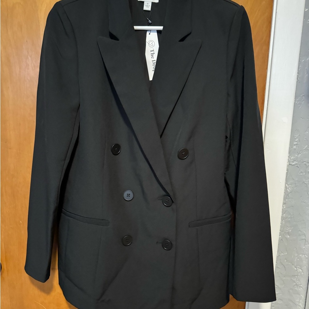 Women's Black Double-Breasted Blazer